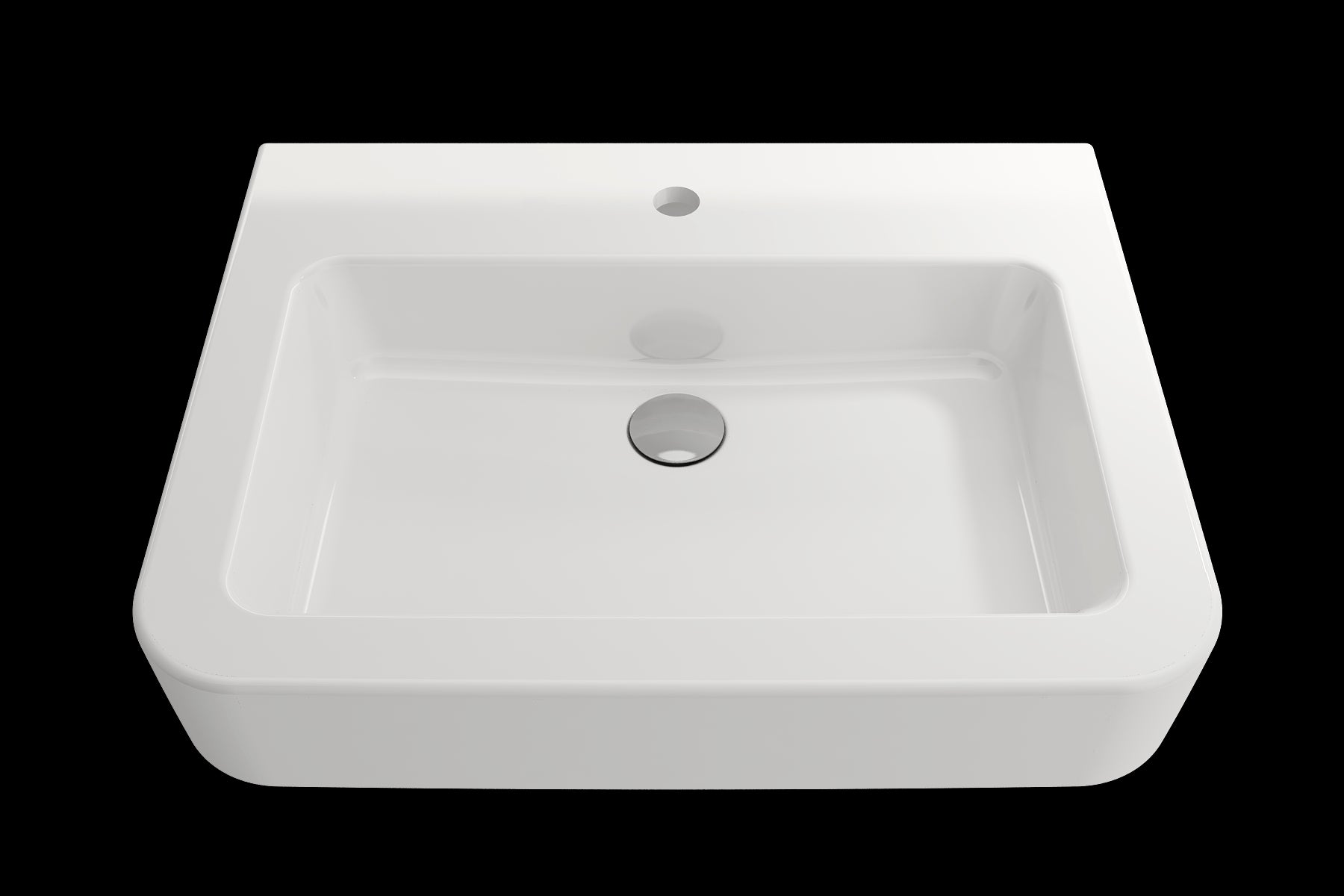 BOCCHI PARMA 25.5" Wall-Mounted Sink Fireclay 1-Hole With Overflow