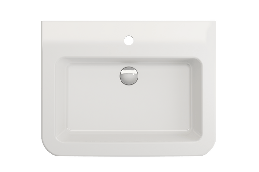 BOCCHI PARMA 25.5" Wall-Mounted Sink Fireclay 1-Hole With Overflow