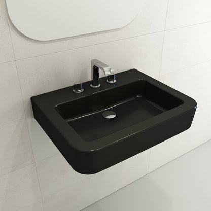 BOCCHI PARMA 25.5" Wall-Mounted Sink Fireclay 3-Hole With Overflow