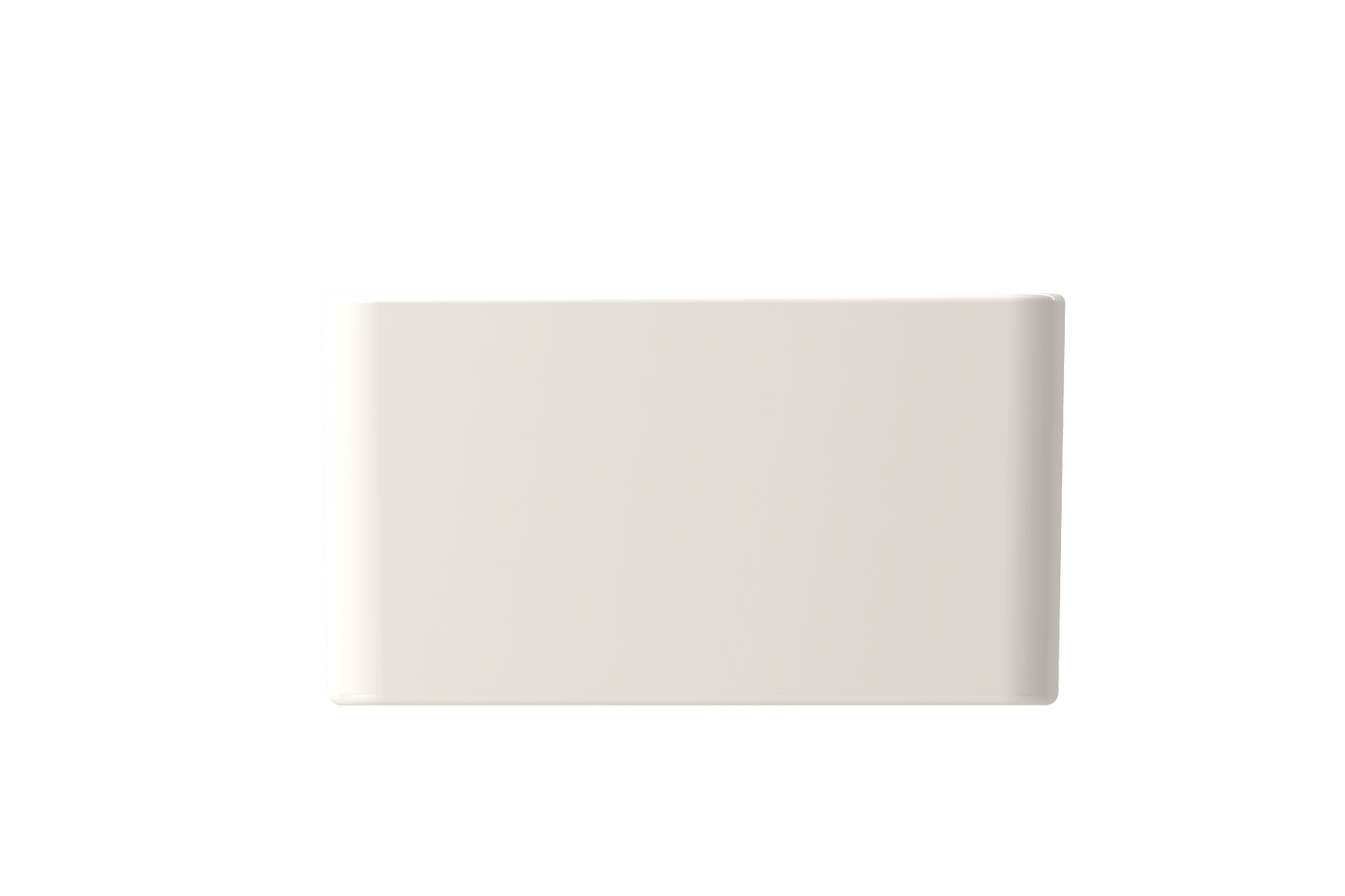 Minimalist front view of BOCCHI CLASSICO 20" Fireclay Farmhouse Single Bowl Kitchen Sink with Protective Bottom Grid and Strainer in white.