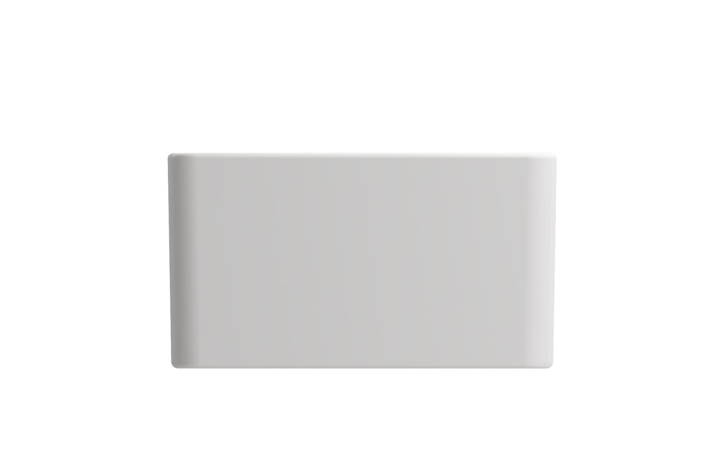 BOCCHI CLASSICO 30" Fireclay Farmhouse Single Bowl Kitchen Sink with Protective Bottom Grid and Strainer, front view in glossy white finish.