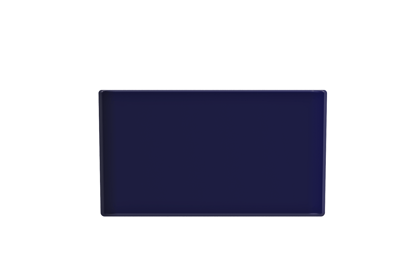 BOCCHI CLASSICO 30" Fireclay Farmhouse Single Bowl Kitchen Sink with Protective Bottom Grid and Strainer in navy finish - top view.