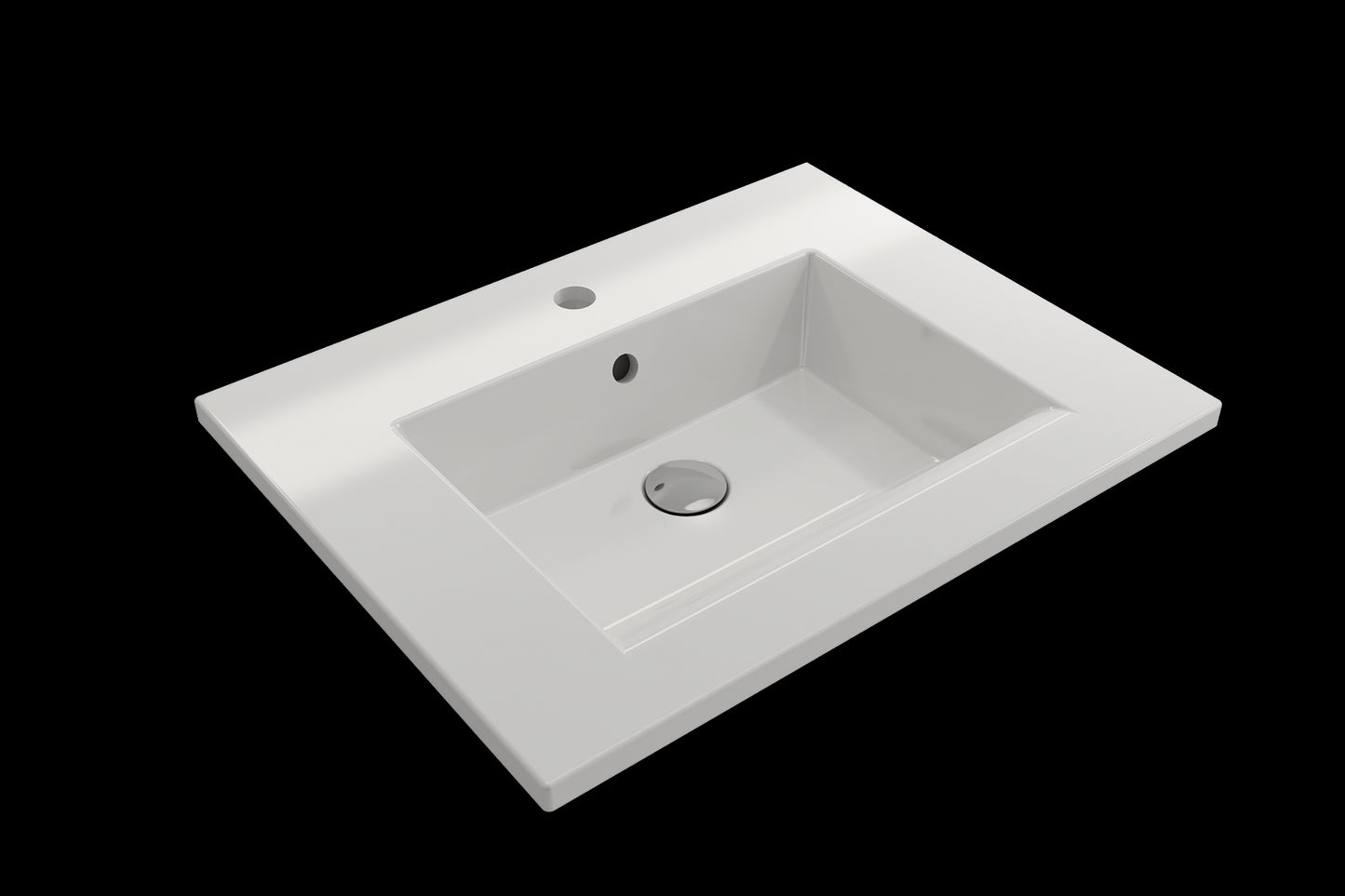 BOCCHI RAVENNA 24.5" Wall-Mounted Sink Fireclay 1-Hole With Overflow