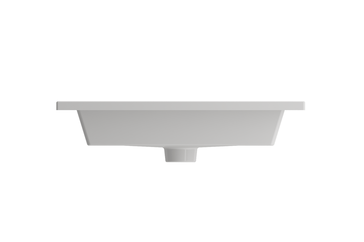 BOCCHI RAVENNA 24.5" Wall-Mounted Sink Fireclay 3-Hole With Overflow side view.