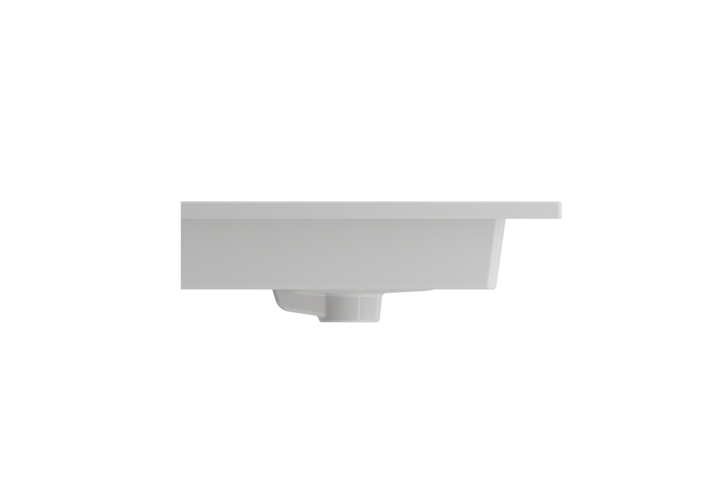 BOCCHI RAVENNA 24.5" Wall-Mounted Sink Fireclay 3-Hole With Overflow side view showcasing elegant design.