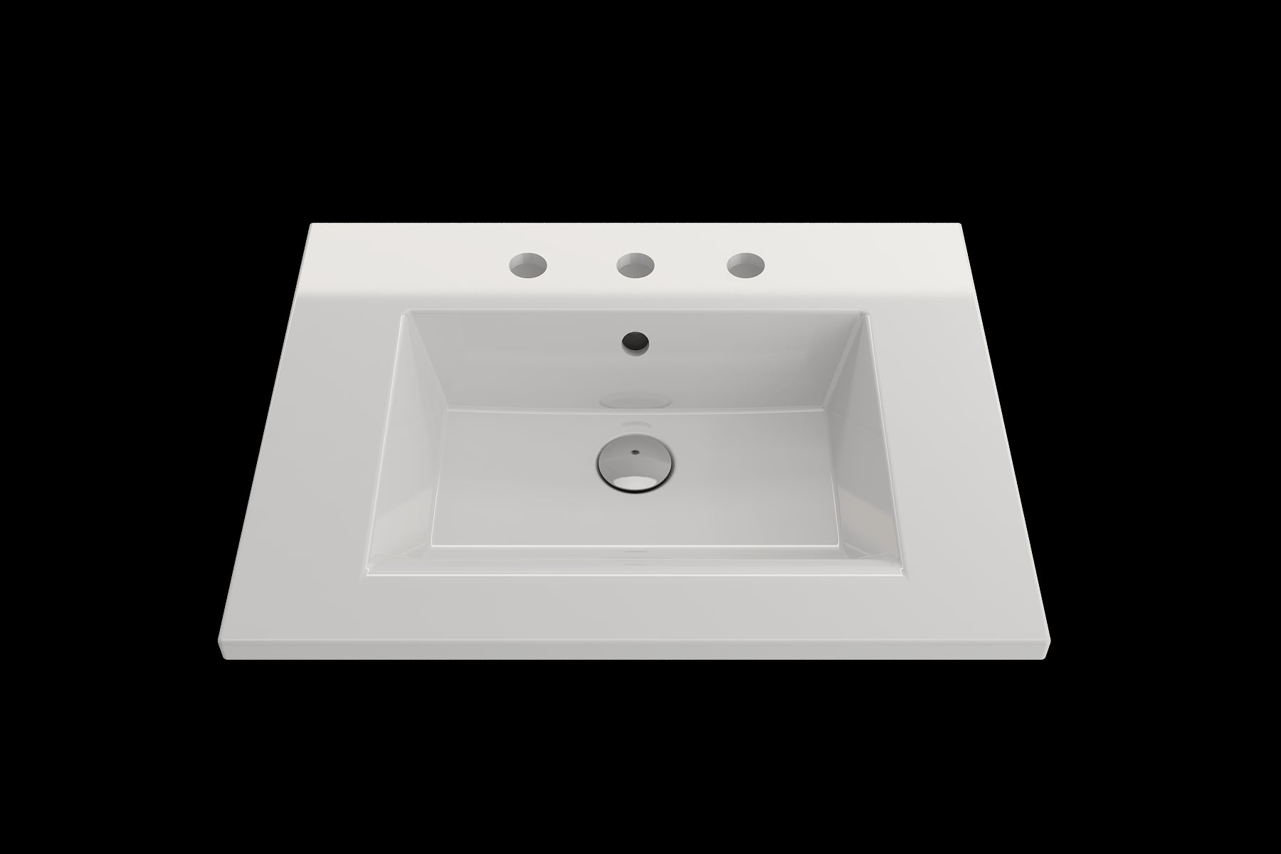 BOCCHI RAVENNA 24.5" Wall-Mounted Sink Fireclay 3-Hole With Overflow