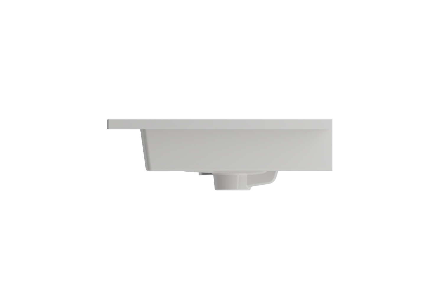 BOCCHI RAVENNA 24.5" Wall-Mounted Sink Fireclay 3-Hole With Overflow side view showing sleek design.