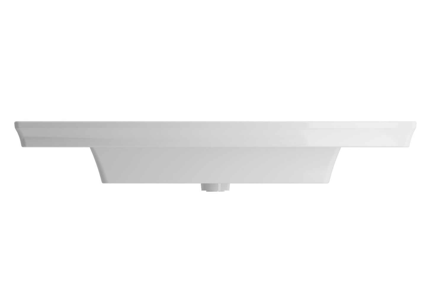 BOCCHI LAVITA 40" Wall-Mounted Console Sink Fireclay 3-Hole with Overflow side view