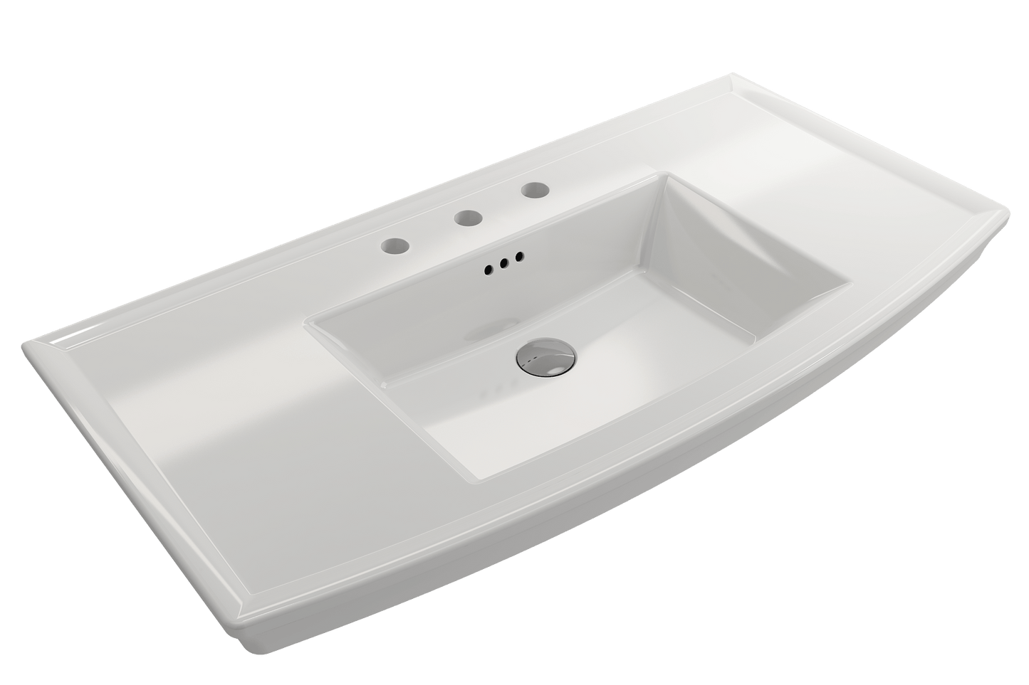Bocchi BOCCHI LAVITA 40" Wall-Mounted Console Sink Fireclay 3-Hole with Overflow Color: White
