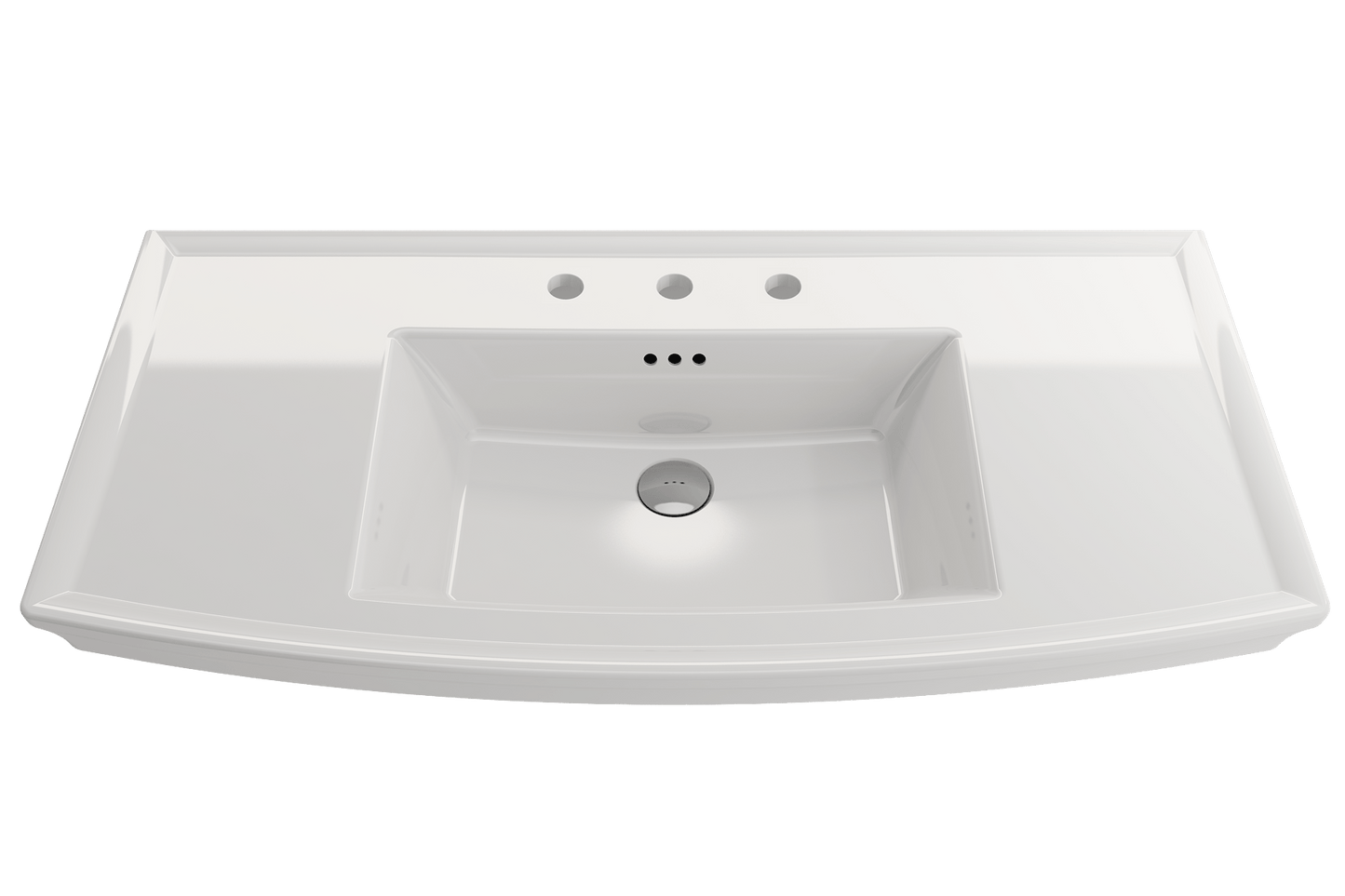 BOCCHI LAVITA 40" Wall-Mounted Console Sink Fireclay 3-Hole with Overflow top view