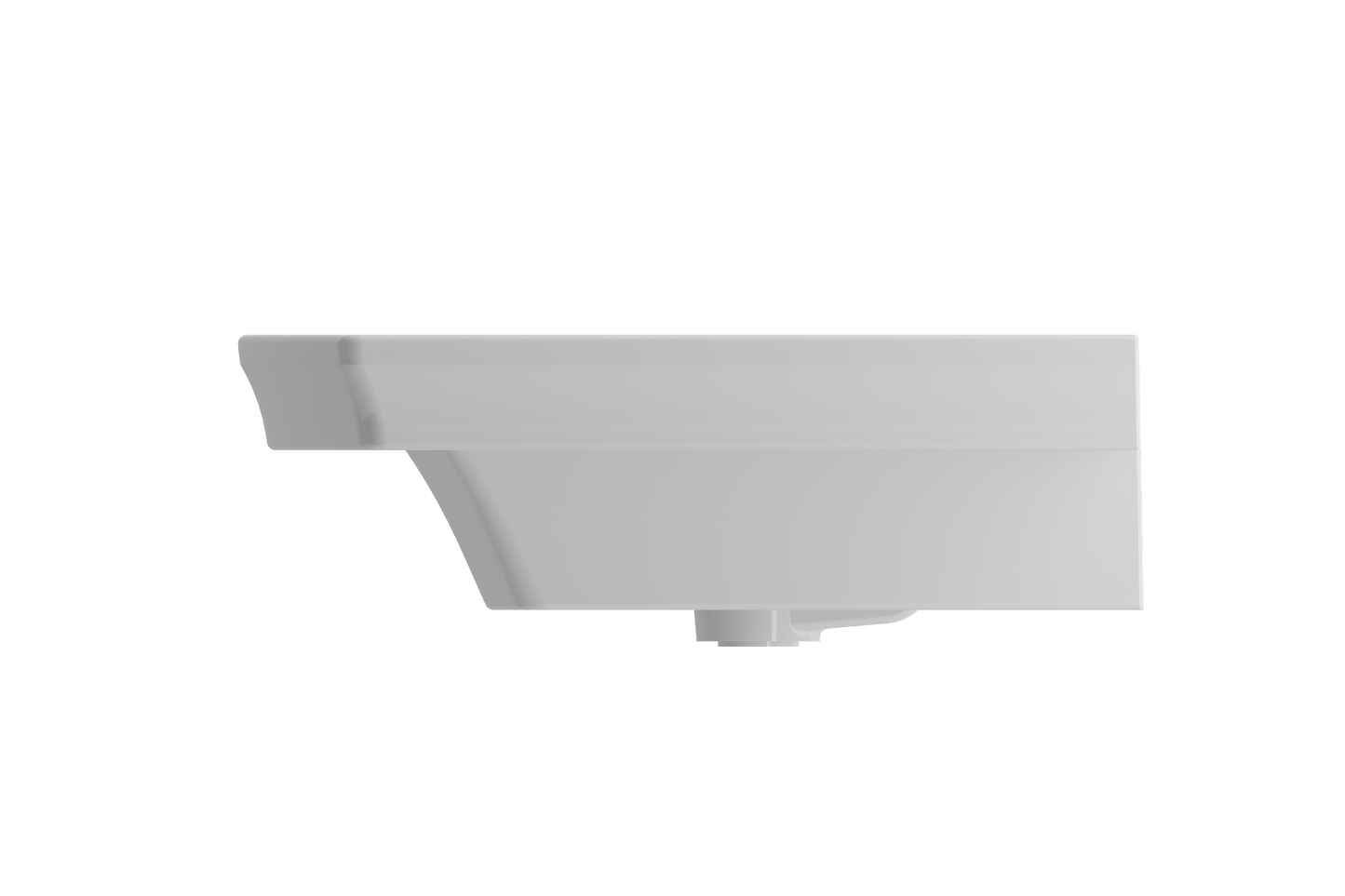 BOCCHI LAVITA 40" Wall-Mounted Console Sink Fireclay 3-Hole with Overflow - Side view, showcasing elegant design.