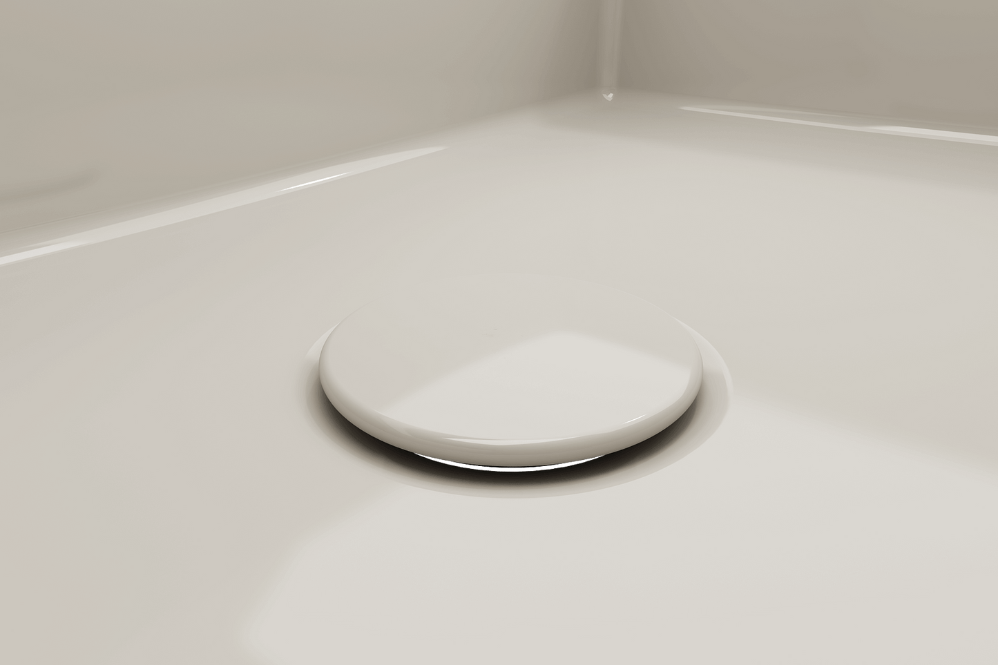 BOCCHI Drain Cover for Fireclay Kitchen Sink Strainers elegantly designed above the sink drain.