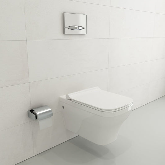 BOCCHI FIRENZE Wall-Hung Toilet Bowl showcasing modern design and wall-mounting technology in a contemporary bathroom.