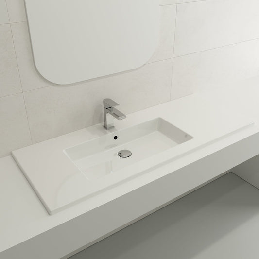 BOCCHI RAVENNA 47.5" Wall-Mounted Sink Fireclay 1-Hole With Overflow