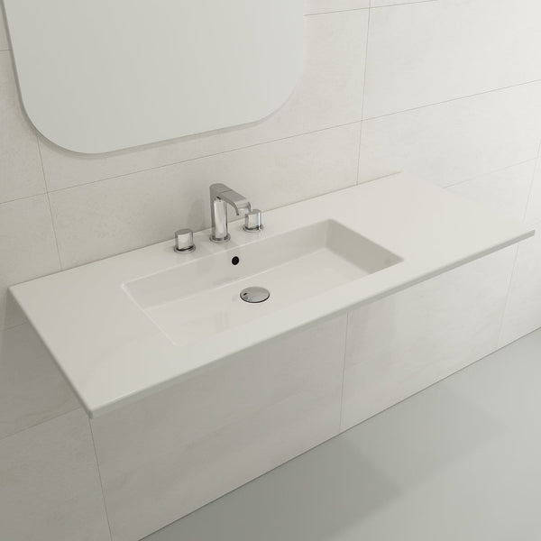 BOCCHI RAVENNA 47.5 Wall-Mounted Sink Fireclay 3-Hole with Overflow