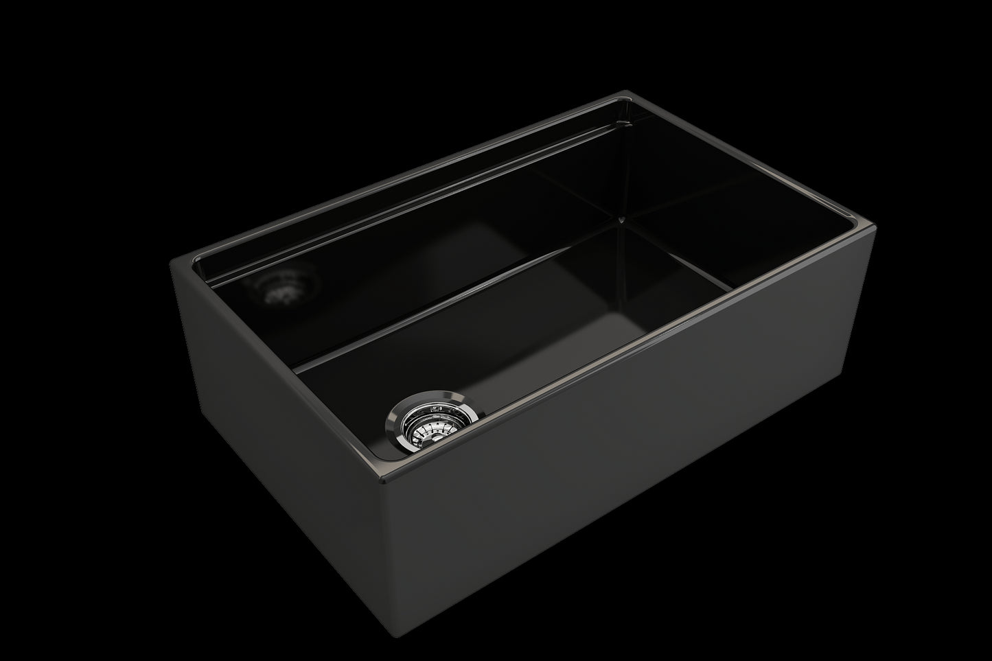 BOCCHI CONTEMPO 30" Fireclay Farmhouse Step Rim With Integrated Work Station Single Bowl Kitchen Sink With Accessories - Black