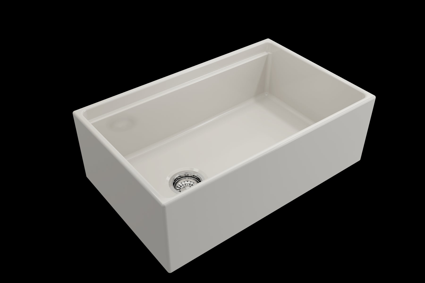 BOCCHI CONTEMPO 30" Fireclay Farmhouse Step Rim With Integrated Work Station Single Bowl Kitchen Sink With Accessories - Biscuit
