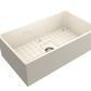 BOCCHI CONTEMPO 33" Fireclay Farmhouse Single Bowl Kitchen Sink with Protective Bottom Grid and Strainer