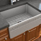 BOCCHI VIGNETO 27" Fireclay Farmhouse Single Bowl Kitchen Sink with Protective Bottom Grid and Strainer