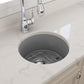 BOCCHI SOTTO 18.5" Fireclay Modern Undermount Single Bowl Kitchen Sink with Protective Bottom Grid and Strainer