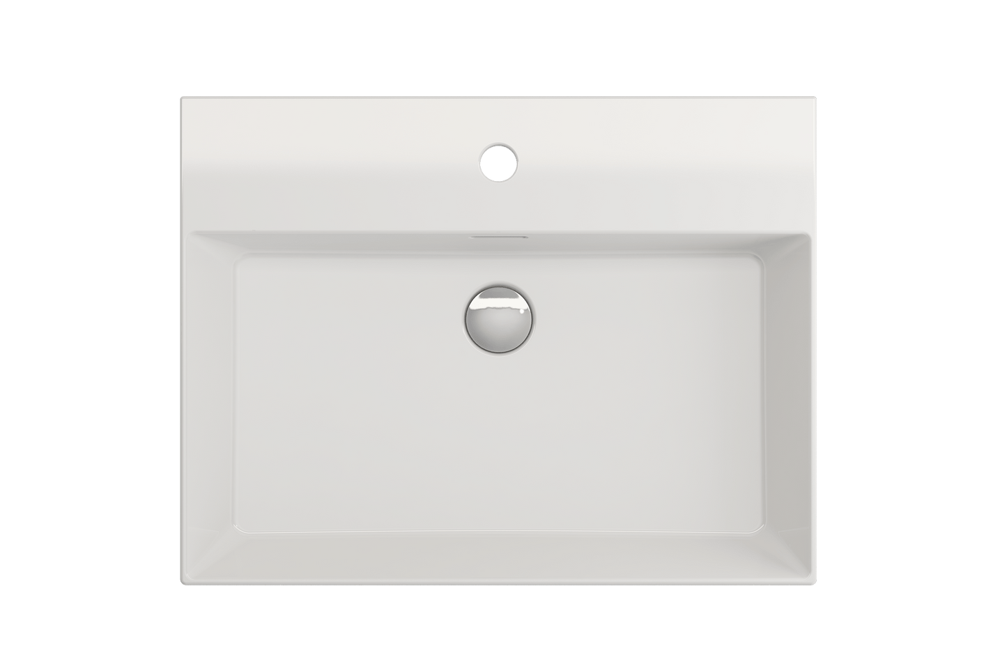 BOCCHI MILANO 24" Wall-Mounted Sink Fireclay 1-Hole With Overflow in pristine white finish.
