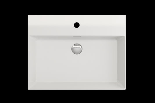 BOCCHI MILANO 24" Wall-Mounted Sink Fireclay 1-Hole With Overflow