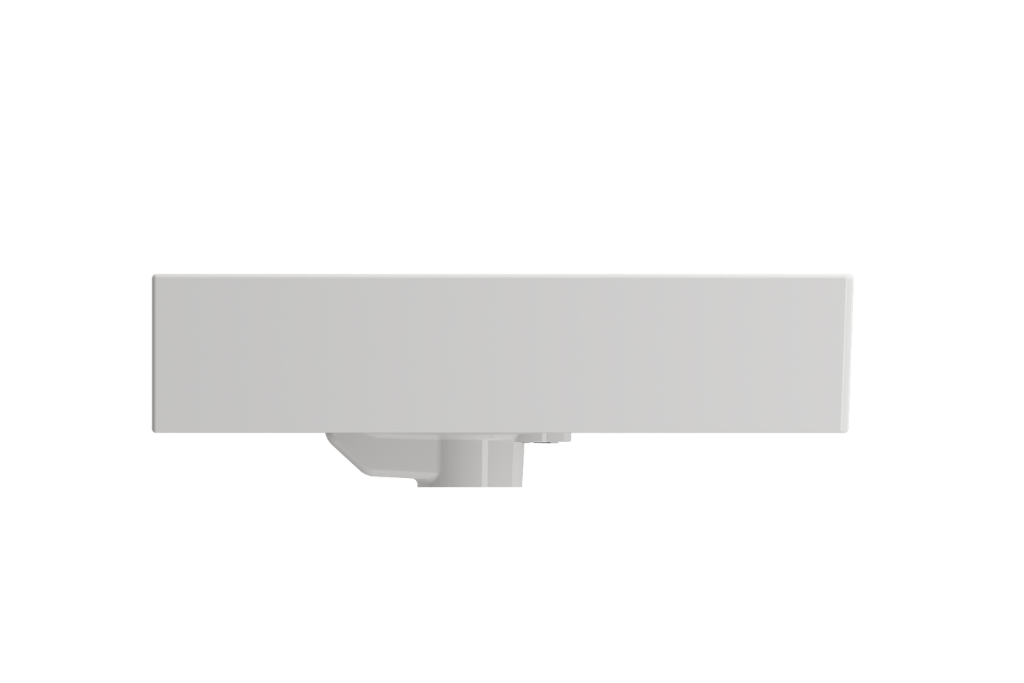 BOCCHI MILANO 24" Wall-Mounted Sink Fireclay 3-Hole With Overflow side view showcasing sleek design and functionality.