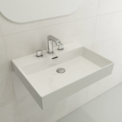 BOCCHI MILANO 24" Wall-Mounted Sink Fireclay 3-Hole With Overflow