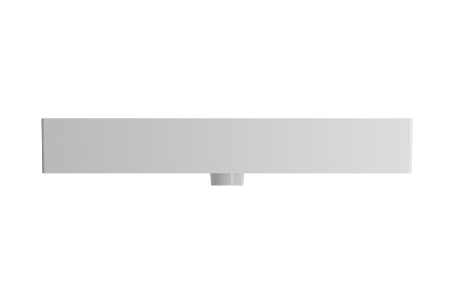 BOCCHI MILANO 32" Wall-Mounted Sink Fireclay 1-Hole With Overflow - sleek side view of the modern sink design.