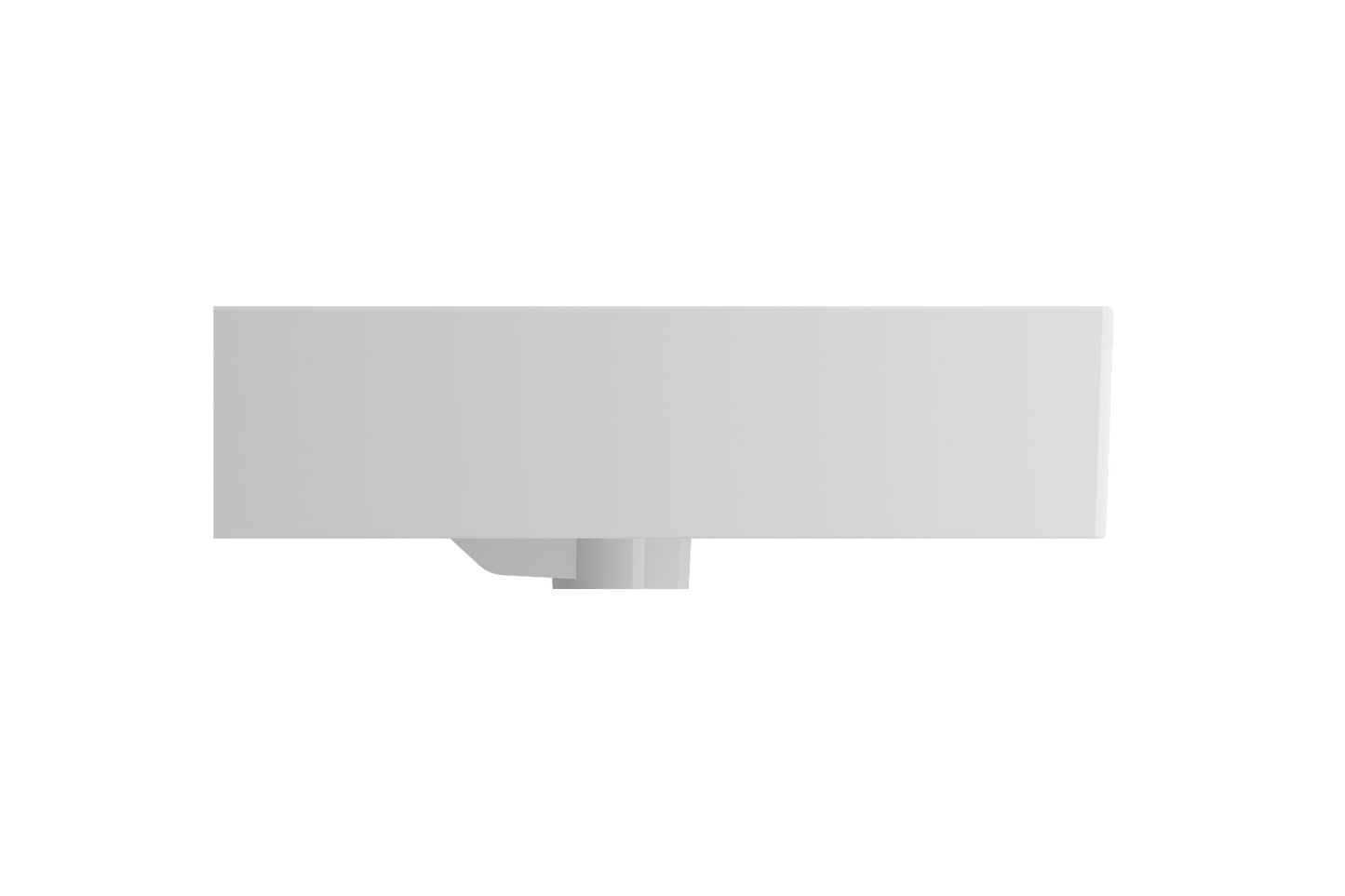BOCCHI MILANO 32" Wall-Mounted Sink Fireclay 1-Hole With Overflow side view showing sleek design and modern finish.