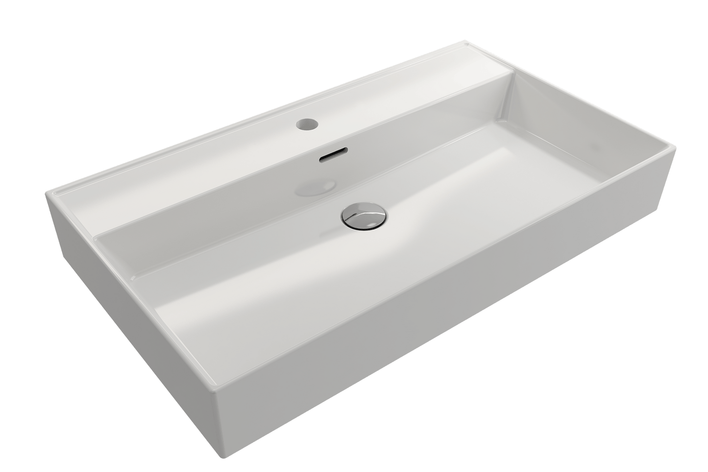BOCCHI MILANO 32" Wall-Mounted Sink Fireclay 1-Hole With Overflow in modern design