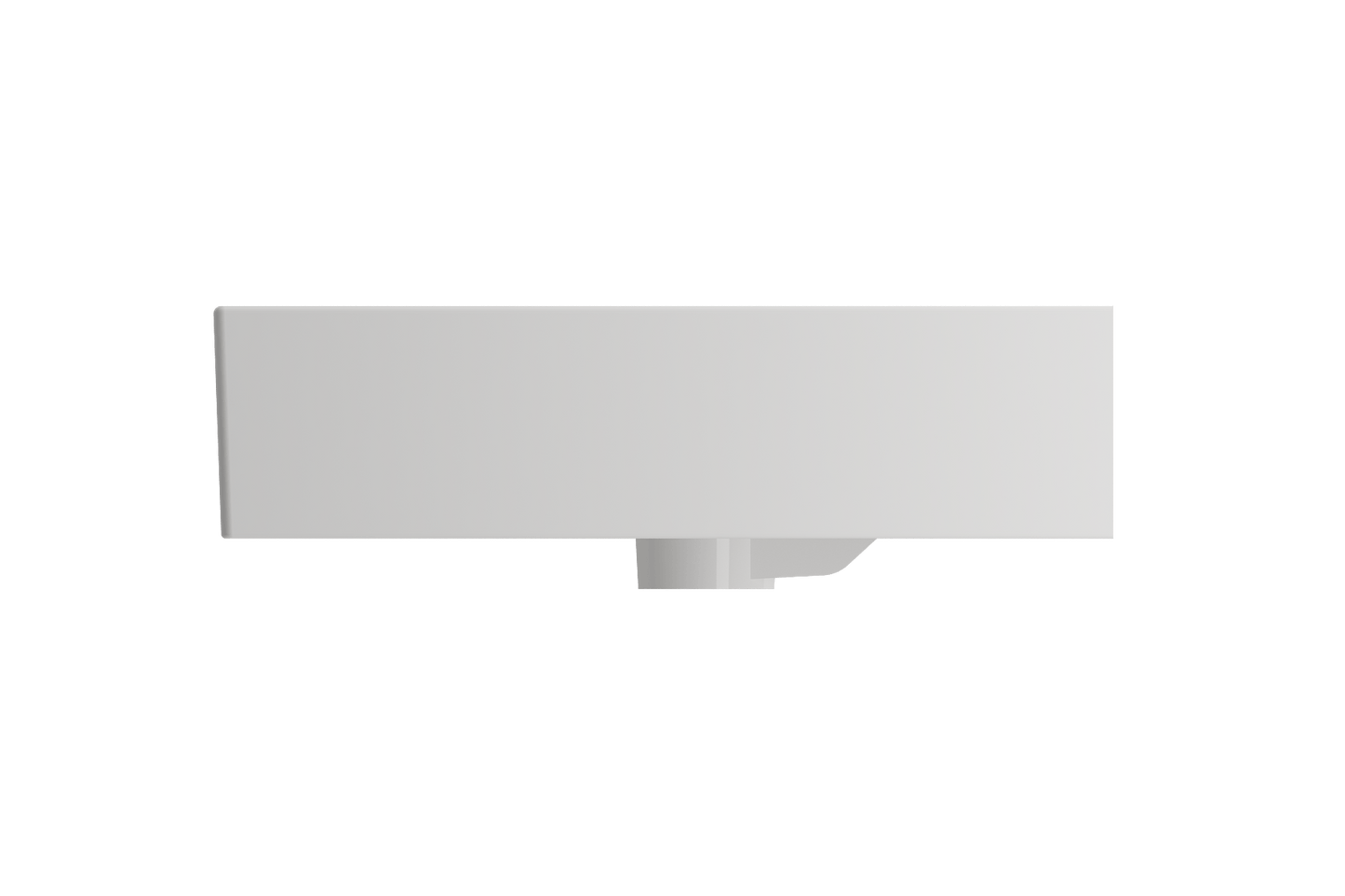 BOCCHI MILANO 32" Wall-Mounted Sink Fireclay 1-Hole With Overflow top view, showcasing modern design and sleek lines.