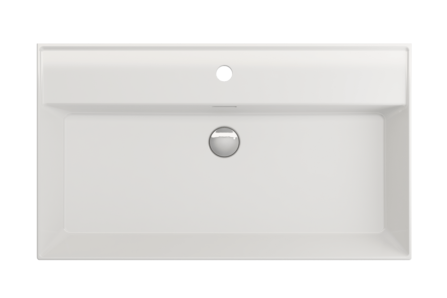 BOCCHI MILANO 32" Wall-Mounted Sink Fireclay 1-Hole With Overflow - modern white fireclay bathroom sink design