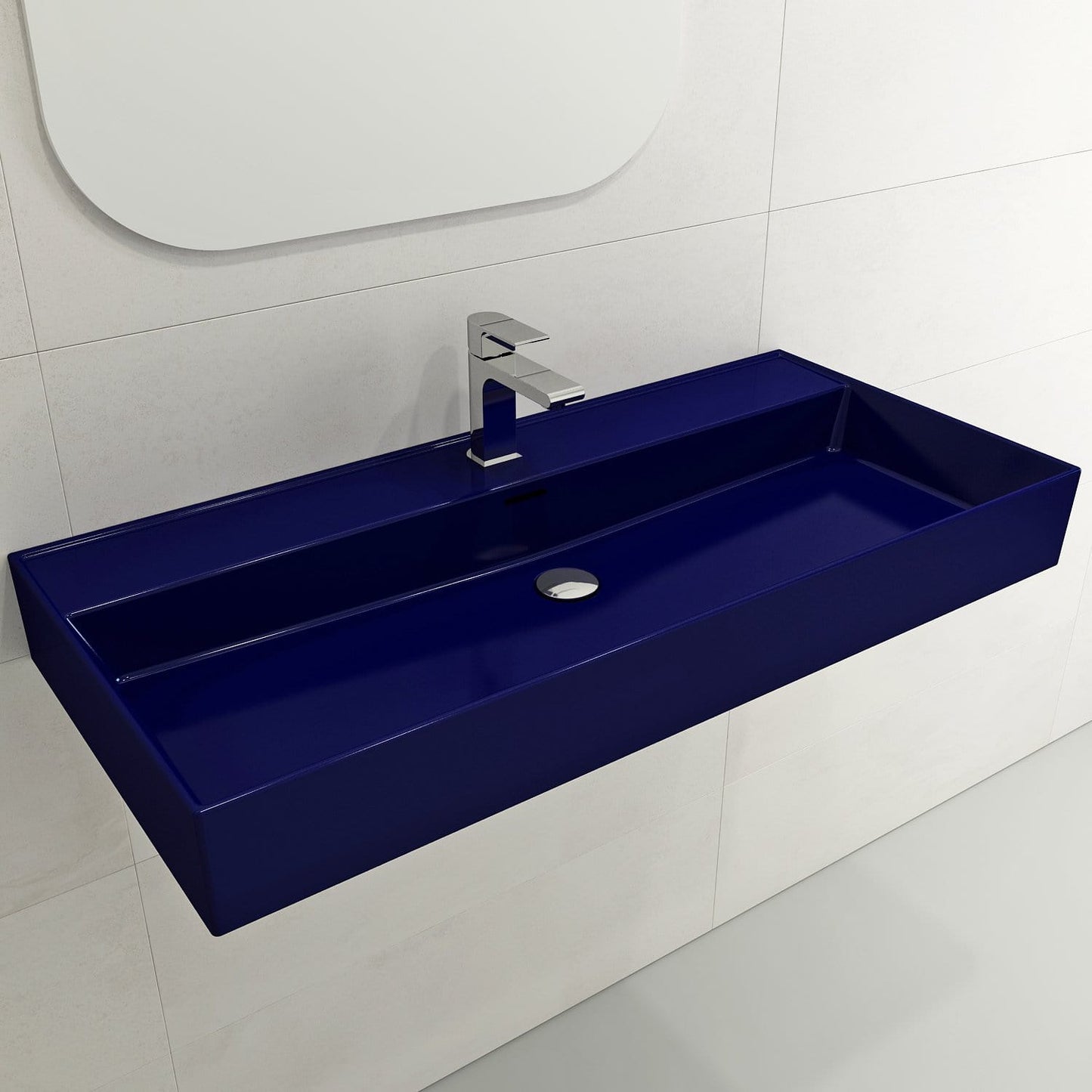 BOCCHI MILANO 39.75" Wall-Mounted Sink Fireclay 1-Hole With Overflow