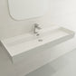 BOCCHI MILANO 47.75" Wall-Mounted Sink Fireclay 1-Hole With Overflow displayed on a modern bathroom wall.