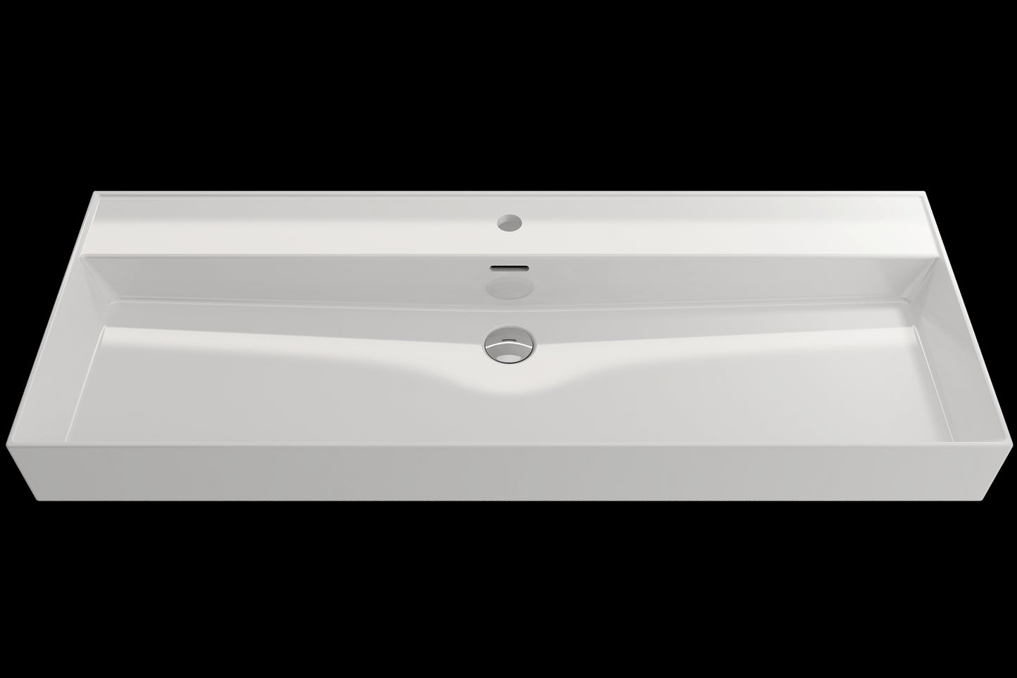 BOCCHI MILANO 47.75" Wall-Mounted Sink Fireclay 1-Hole With Overflow