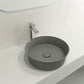BOCCHI SOTTILE 15" Round Vessel Fireclay with Matching Drain Cover