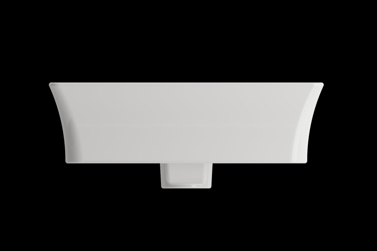BOCCHI SOTTILE 23.5" Rectangle Vessel Fireclay 1-Hole Faucet Deck with Matching Drain Cover