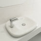 BOCCHI FENICE 21.75" Vessel Fireclay 1-Hole sink design with chrome faucet and integrated drain.