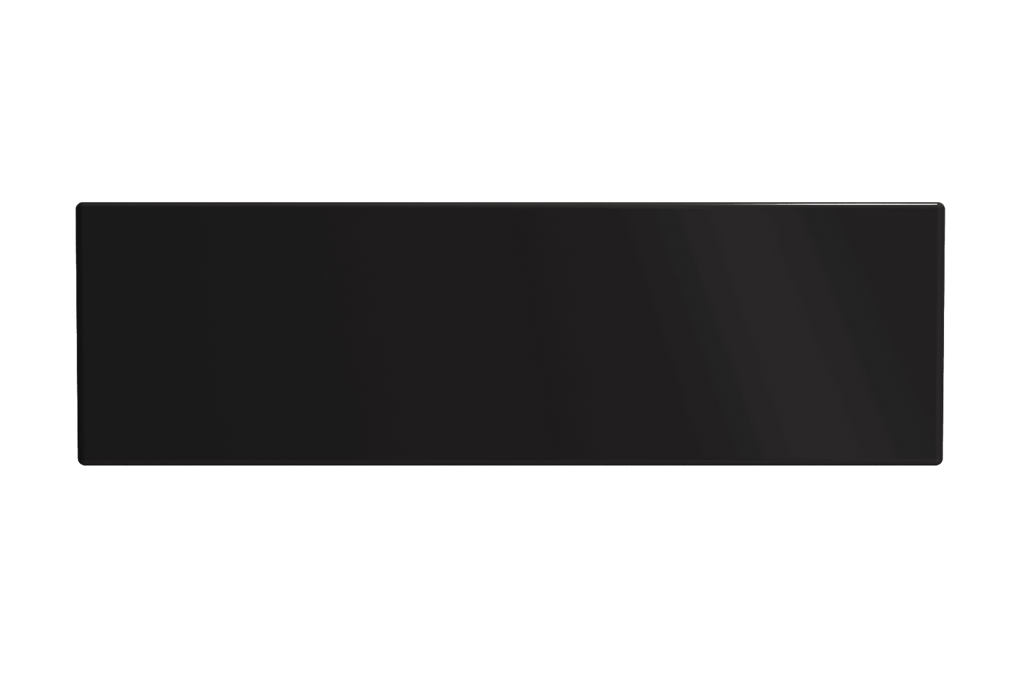 Back view of  BOCCHI Contempo 33" fireclay farmhouse sink showcasing apron front design and matte black finish.