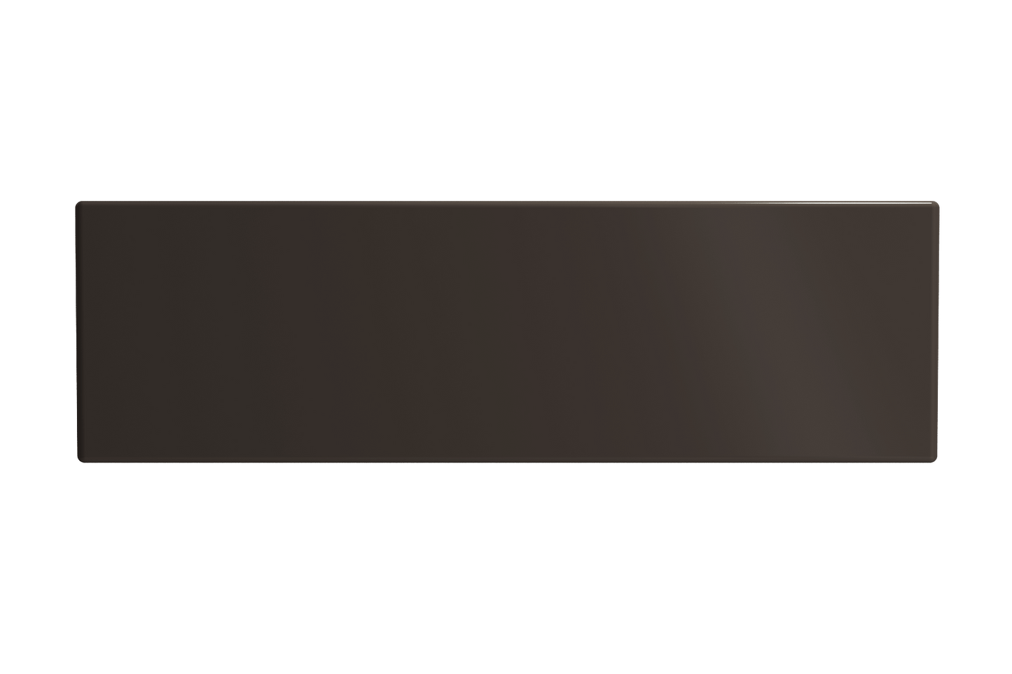 Front View of  BOCCHI Contempo 33" fireclay farmhouse sink showcasing apron front design and Matte Brown finish.