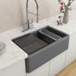 BOCCHI ARONA 33" Single Bowl Granite Kitchen Sink with Integrated Workstation and Accessories