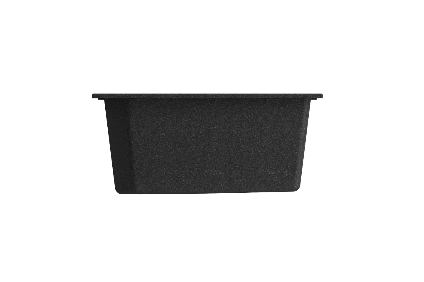 BOCCHI CAMPINO DUO 33" Dual Mount 60/40 Double Bowl Granite Kitchen Sink with Strainers in black finish, front view.