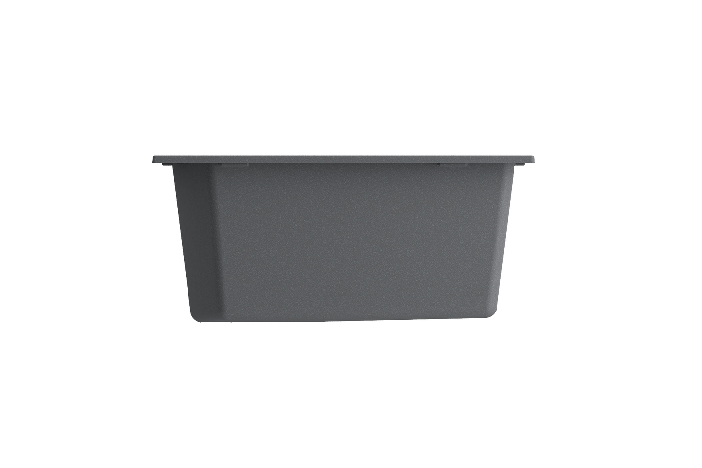 BOCCHI CAMPINO DUO 33" Dual Mount 60/40 Double Bowl Granite Kitchen Sink with Strainers, graphite color, front view.