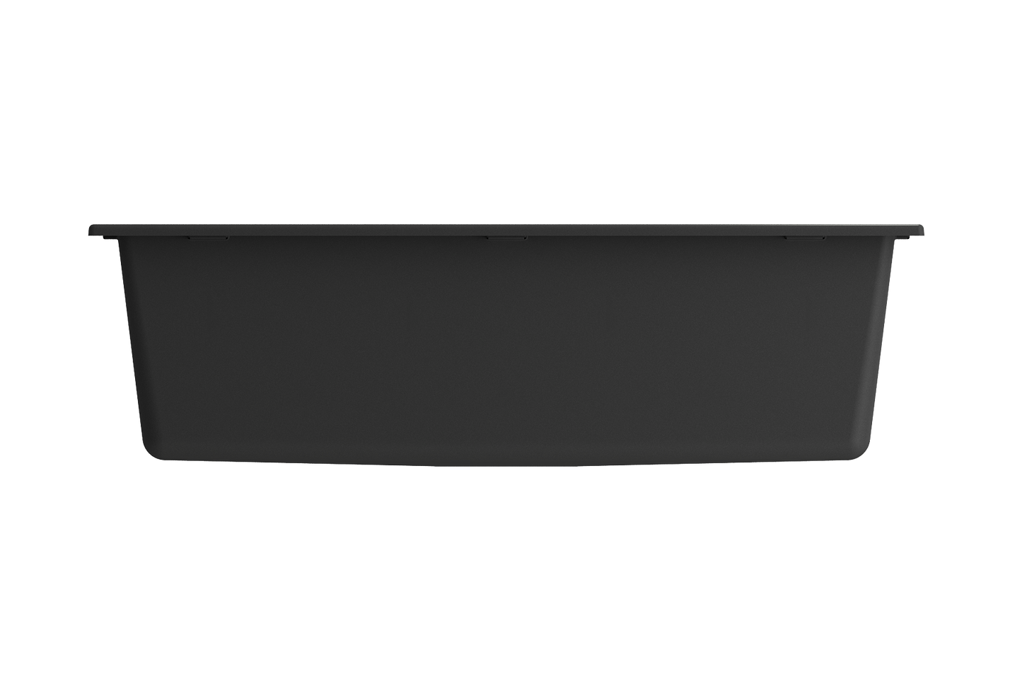 CAMPINO UNO 33" Single Bowl Dual Mount Granite Kitchen Sink with Strainer in elegant black finish.