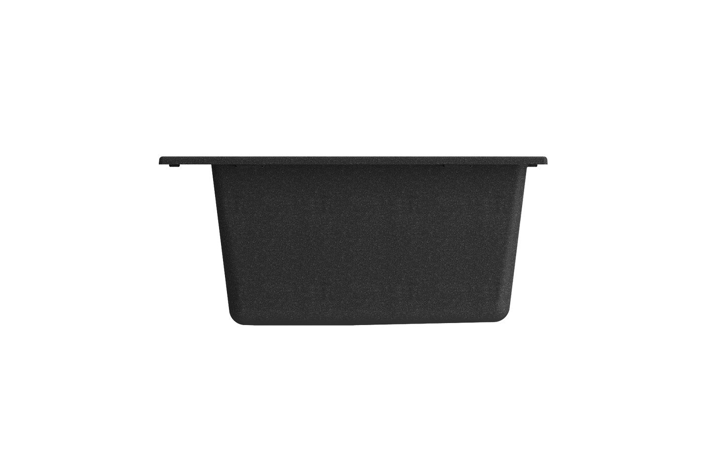 CAMPINO UNO 33" Single Bowl Dual Mount Granite Kitchen Sink with Strainer in black granite finish.