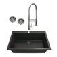 BOCCHI CAMPINO UNO 33" Granite Composite Kitchen Sink & Strainers with Maggiore 2.0 Faucet