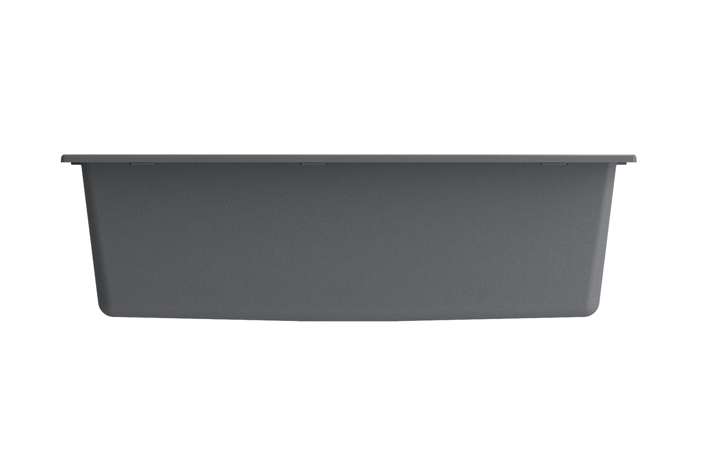 CAMPINO UNO 33" Single Bowl Dual Mount Granite Kitchen Sink with Strainer in a sleek dark gray finish.