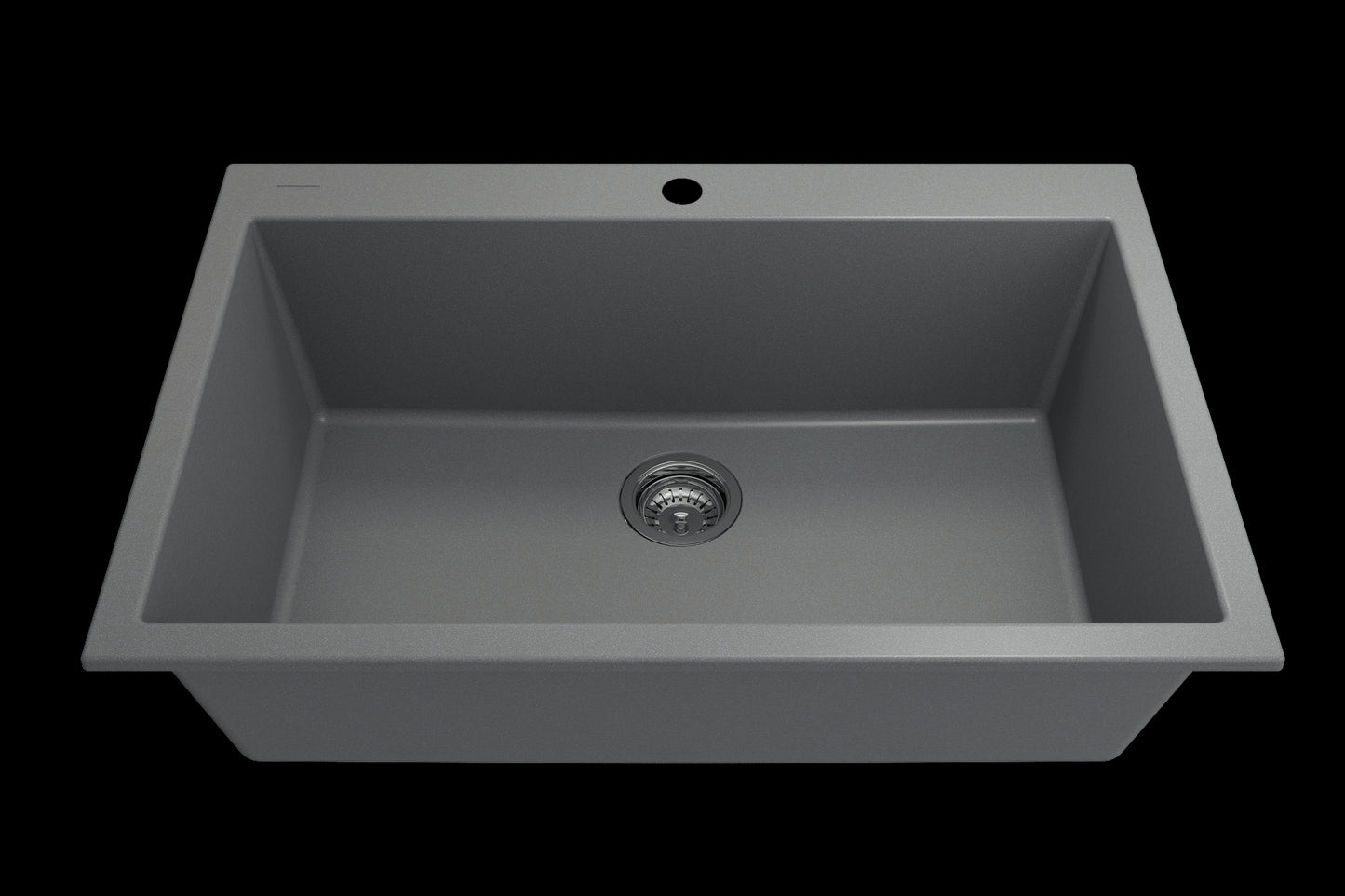 CAMPINO UNO 33" Single Bowl Dual Mount Granite Kitchen Sink with Strainer