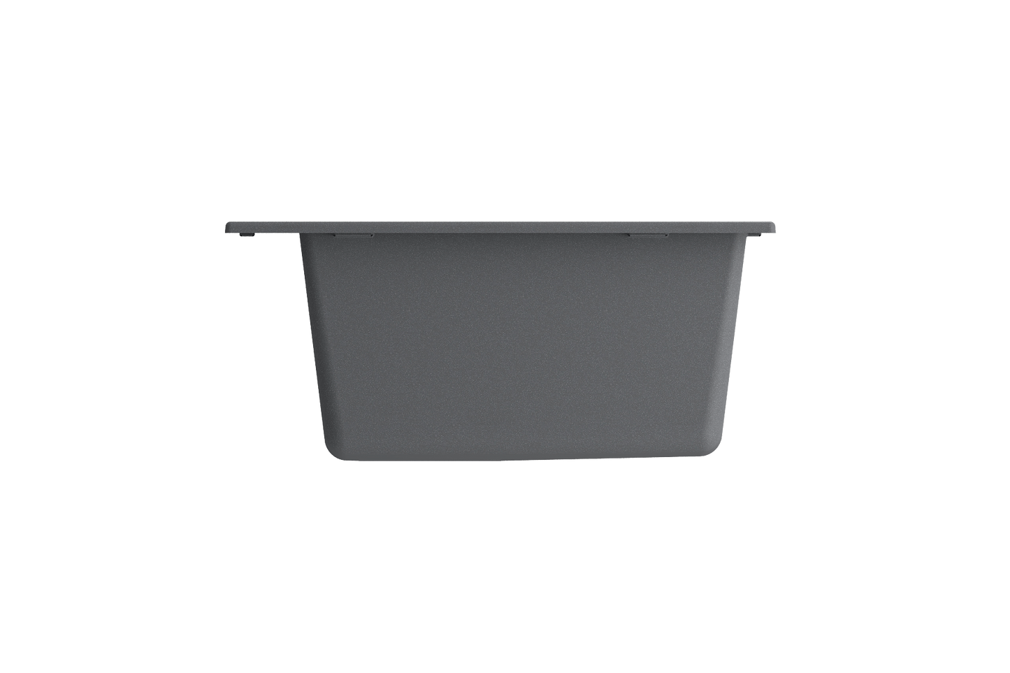 CAMPINO UNO 33" Single Bowl Dual Mount Granite Kitchen Sink with Strainer side view showcasing its sleek design.